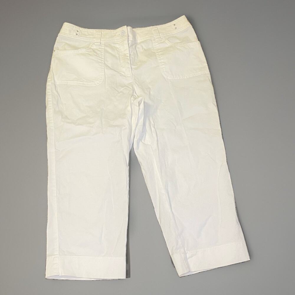 Chico's Capri Pants Size 0.5 White Stretch Cotton US 6